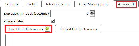 Input Data Extensions Tab