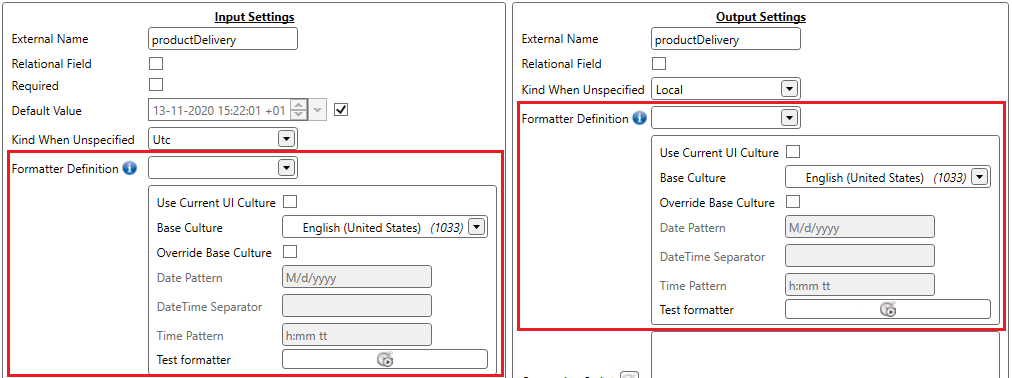 Input and Output Settings