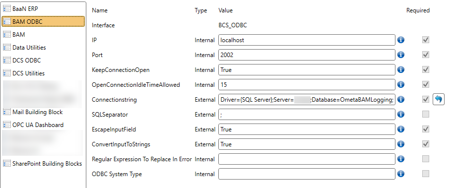 Example BAM ODBC Profile