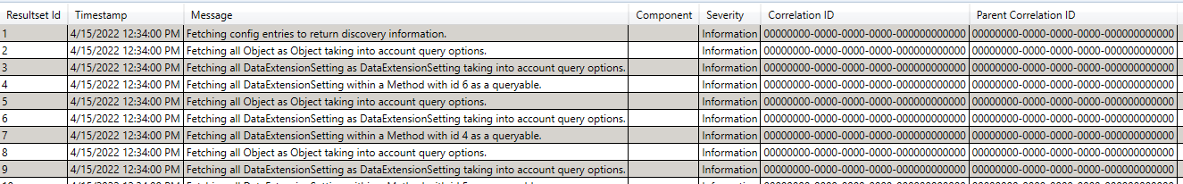 Get Logging By Message And Component Output