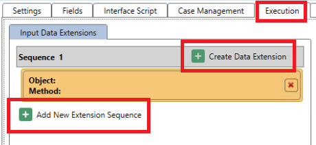 Input Data Extensions Tab