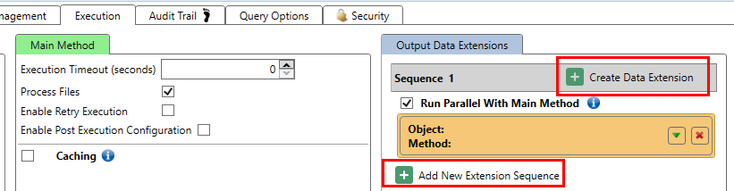 Output Data Extensions Tab