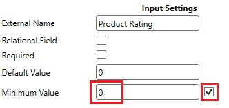 Number Field Minimum Value