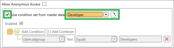 Use Master Data Condition Set