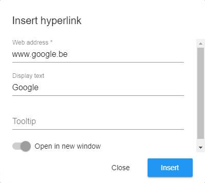 insert hyperlink