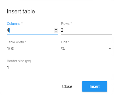 insert table