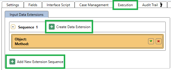 Input Data Extensions Tab