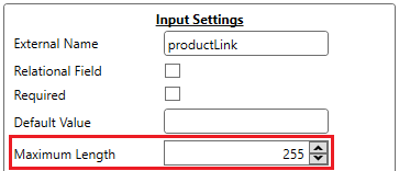 Link Field Configuration Max Length