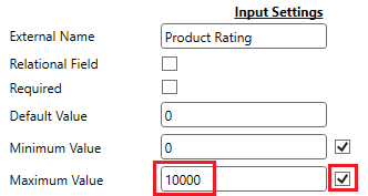 Number Field Maximum Value