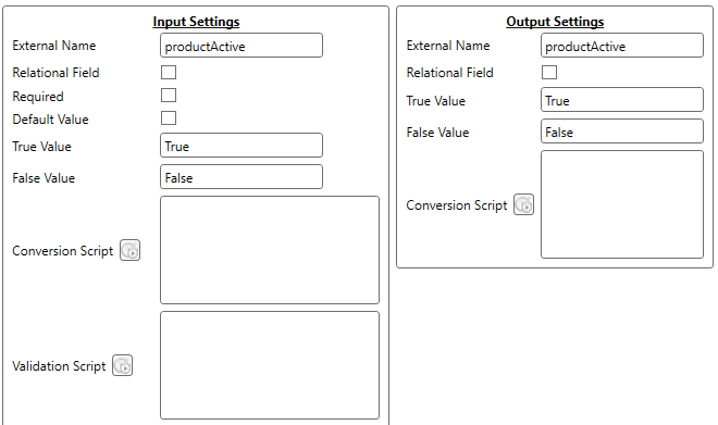 YesNo Field Settings