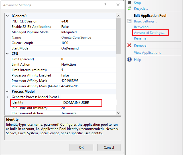 Application Pool Identity