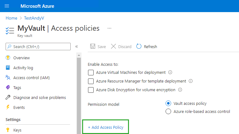 Add Access Policy