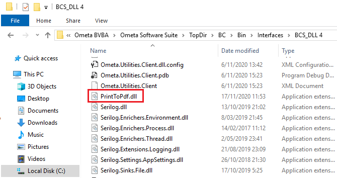 Dll in interfaces folder