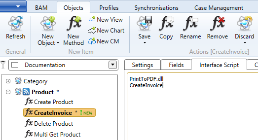 Interface script