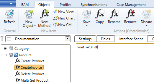 Interface script