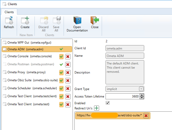 Update ometa.adm client