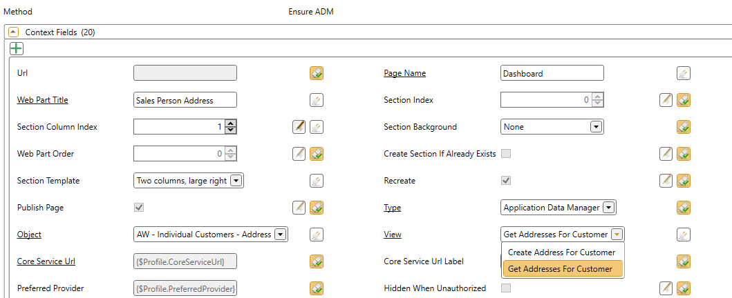 Easy ADM selection
