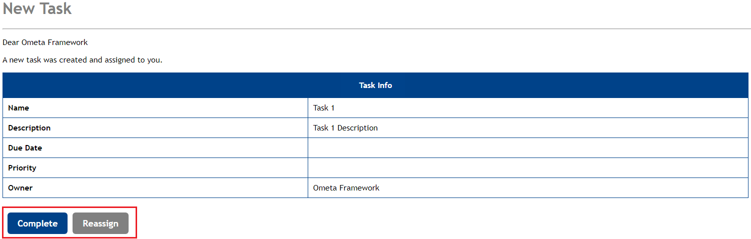 Task Creation Mail