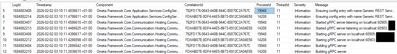 Generic REST - Multple gRPC Host Startups BAM Messages