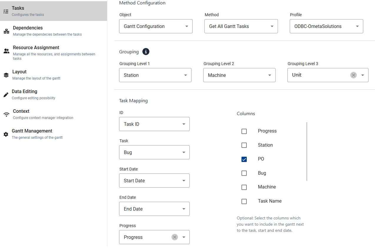 Tasks Configuration