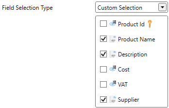 Custom Selection of Fields