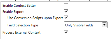 Enable Export Checkbox Selected