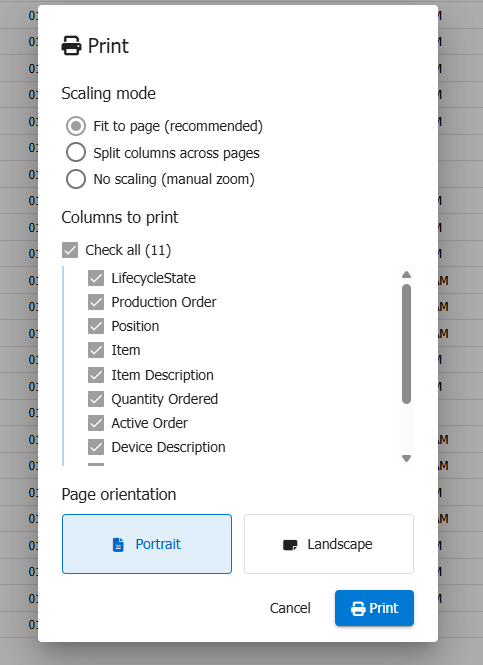 Print Configuration