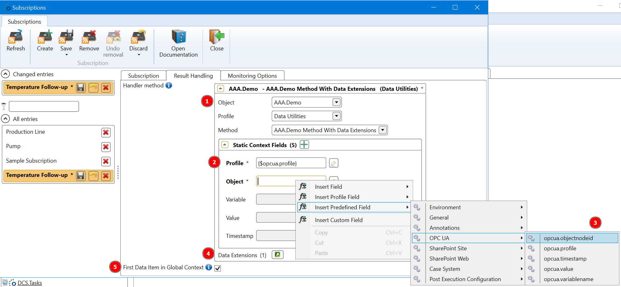Method handling sample