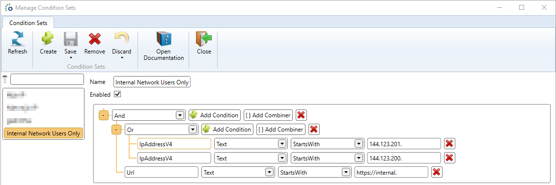 Configuried Conditions Example