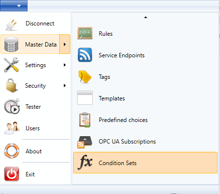 Open Condition Sets Window