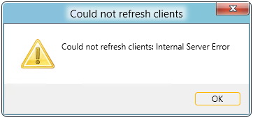 Internal server error