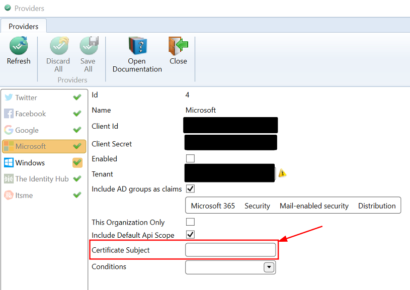 Change Subject Name In Microsoft Provider