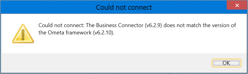Product Versions Do Not Match