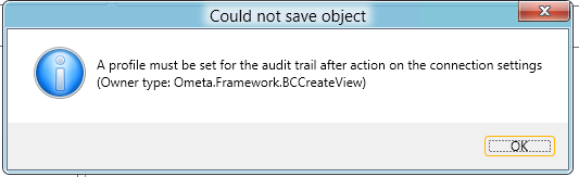 Audit Trail Profile Error Message