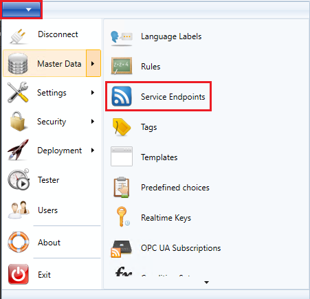 Configure master data service endpoints
