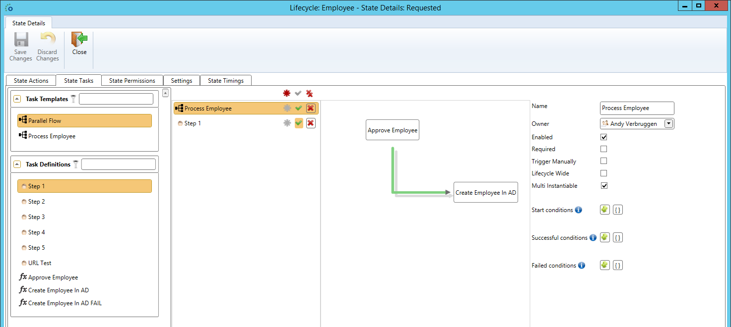 Task Template on a State