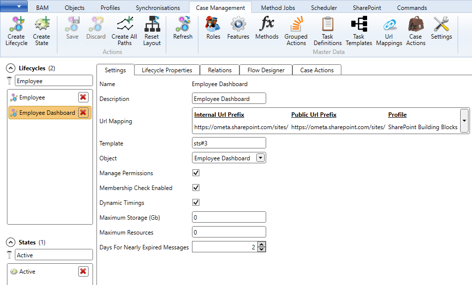 Lifecycle Settings