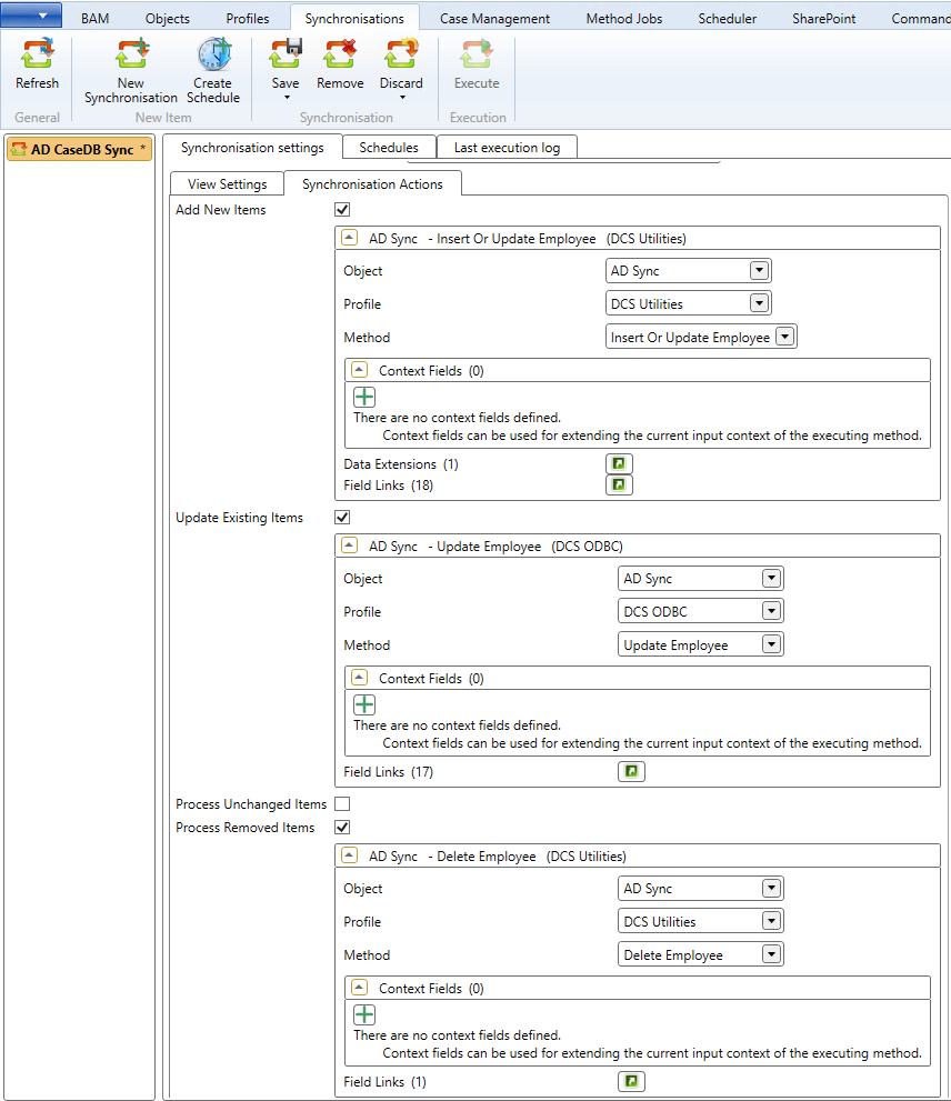 Sync Actions