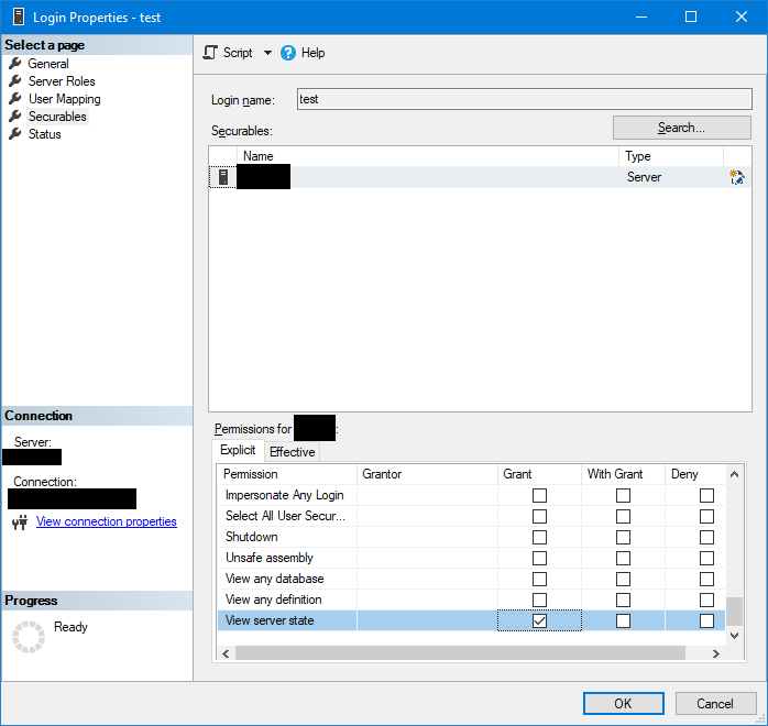 View Server State Permissions