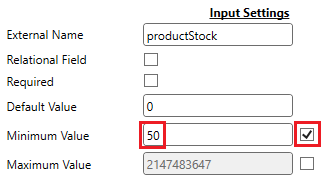 Integer Field Minimum Value