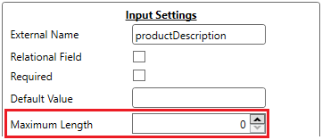 Text Field Configuration Max Length