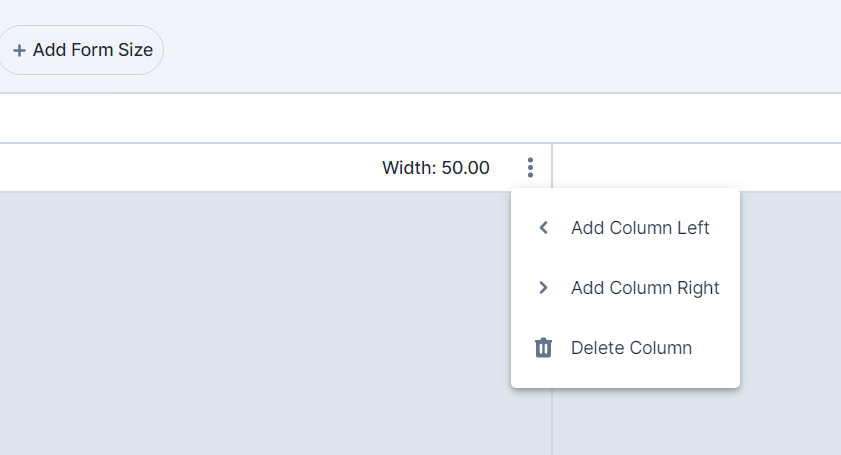 Responsive Forms - Column Settings