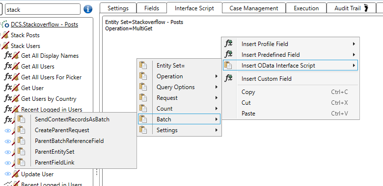 Context menu