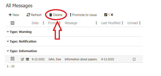 Delete button