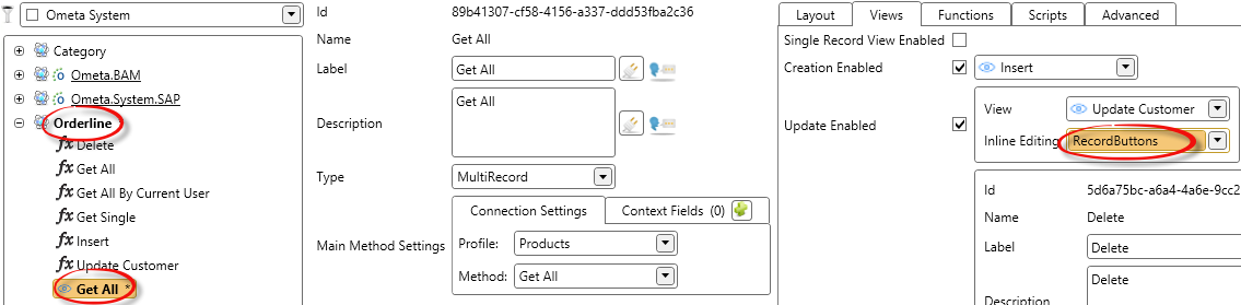 Configure record buttons