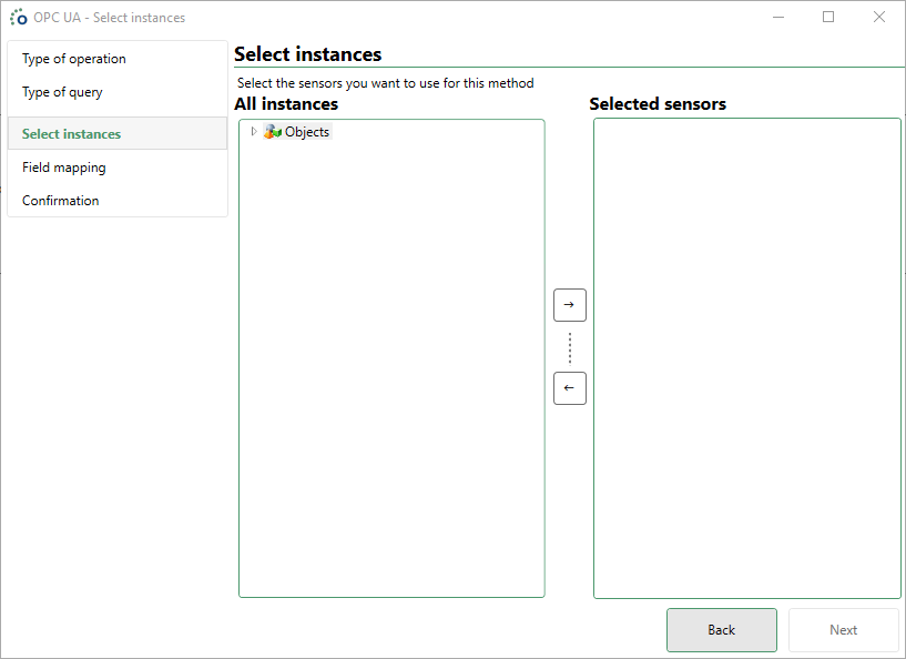 Wizard Select Instances