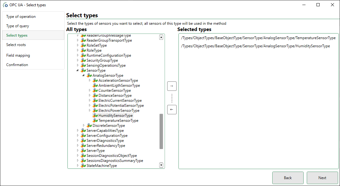 Wizard Select Types