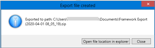 Export Wizard Completion