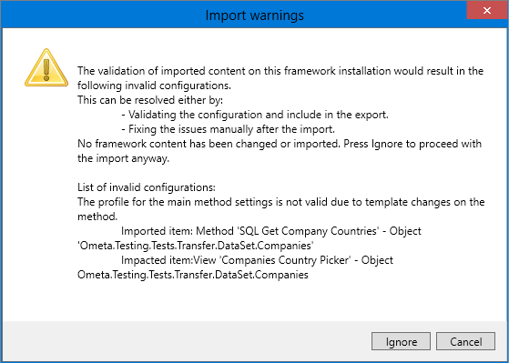 Import Warning Example