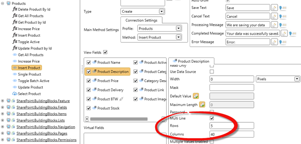 Text Area Configuration